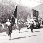 швейный цех на параде 7 ноября 1977